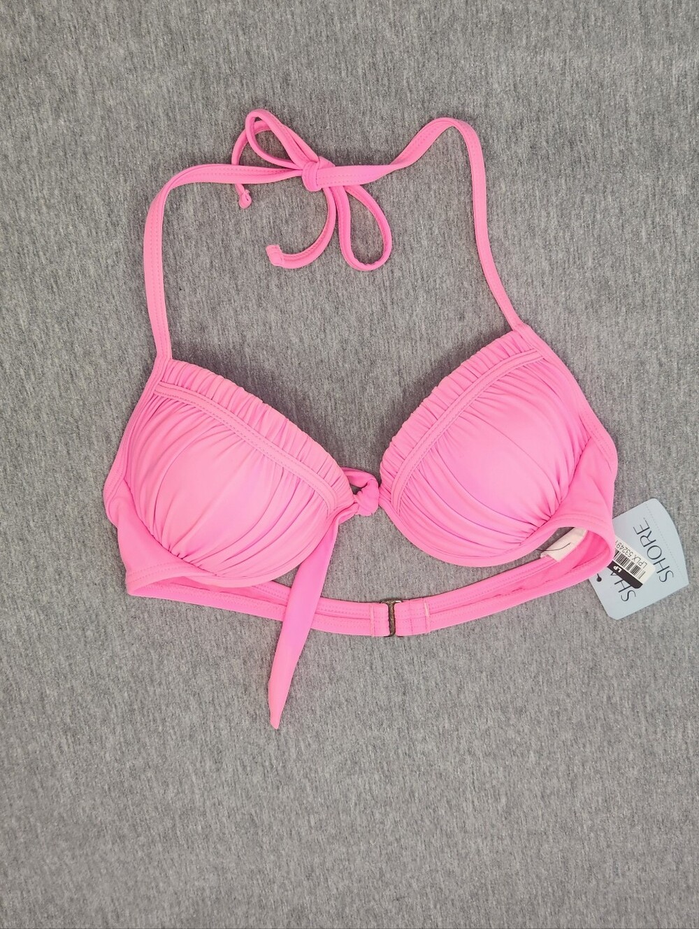 Shade & Shore Women’s Crochet Rosette Triangle Bikini Top – Pink (Size S)